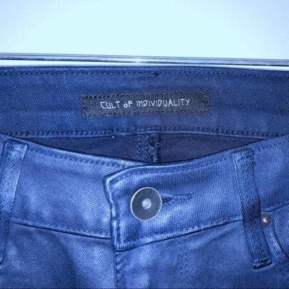 EUC Cult of Individuality Moto Mid Rise Coated Jeans - Picture 3 of 9